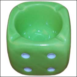 "Green Die shape Ashtray - Click here to View more details about this Product